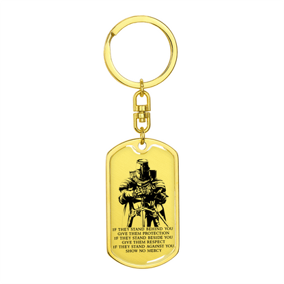 Knight Templar - IF - Show No Mercy - Graphic Dog Tag with Swivel Keychain