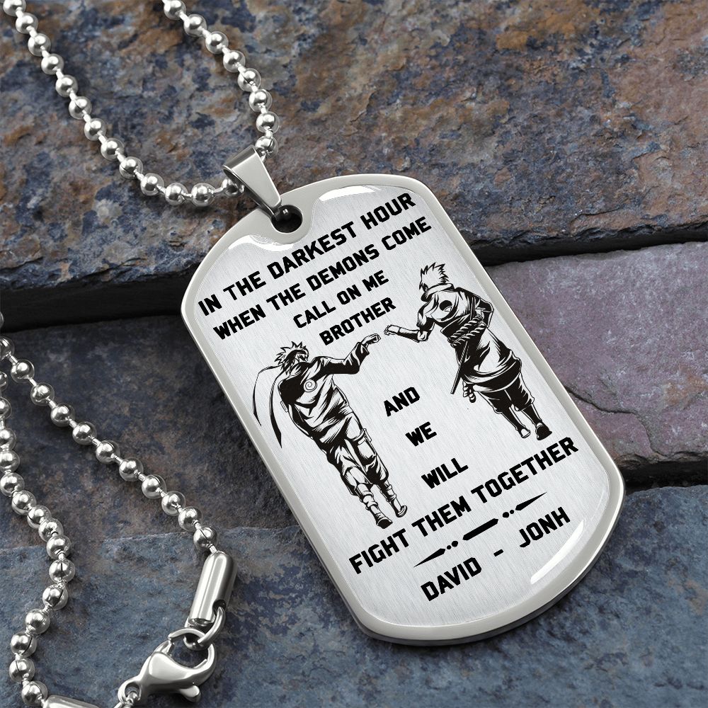 br9 call on me brother - dragon ball goku vegeta - soldier - engraved dog tag 18k gold all style