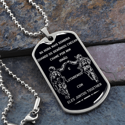 Soldier - Call On Me Brother - Black - Brazil - Luxury Dog Tag - Military Ball Chain
