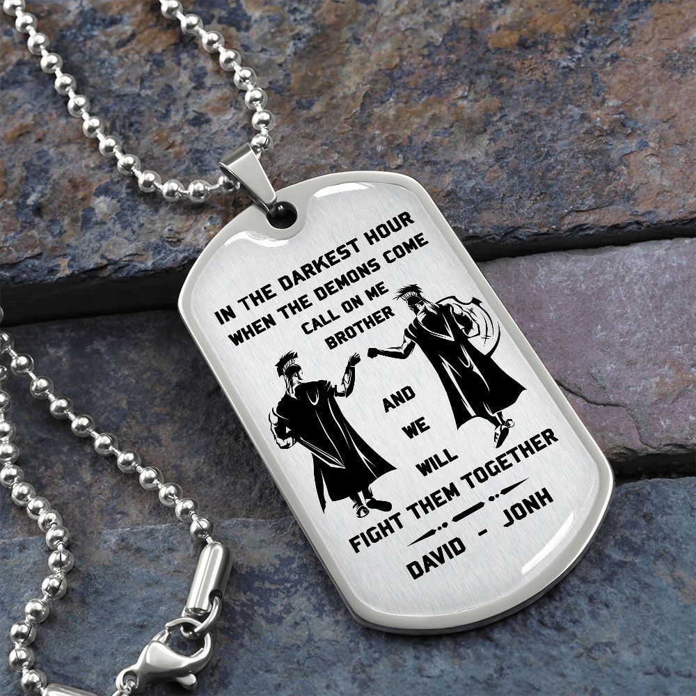 br9 call on me brother - dragon ball goku vegeta - soldier - engraved dog tag 18k gold all style