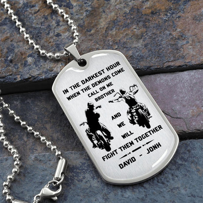 Br9 Call on me Brother - Dragon ball Goku Vegeta - Soldier - Engraved Dog Tag 18K gold all style
