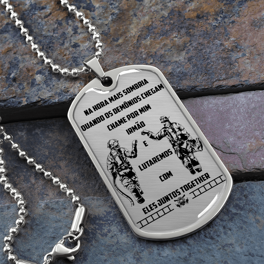 Firefighter - Call On Me Brother - Portugal - Luxury Dog Tag - Military Ball Chain