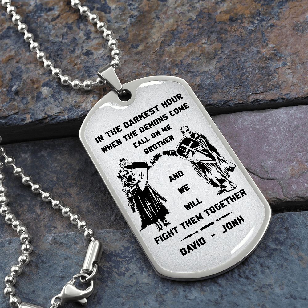 br9 call on me brother - dragon ball goku vegeta - soldier - engraved dog tag 18k gold all style