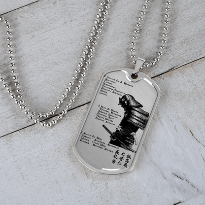 Samurai - 7 5 3 CODE - English - Luxury Dog Tag - Military Ball Chain