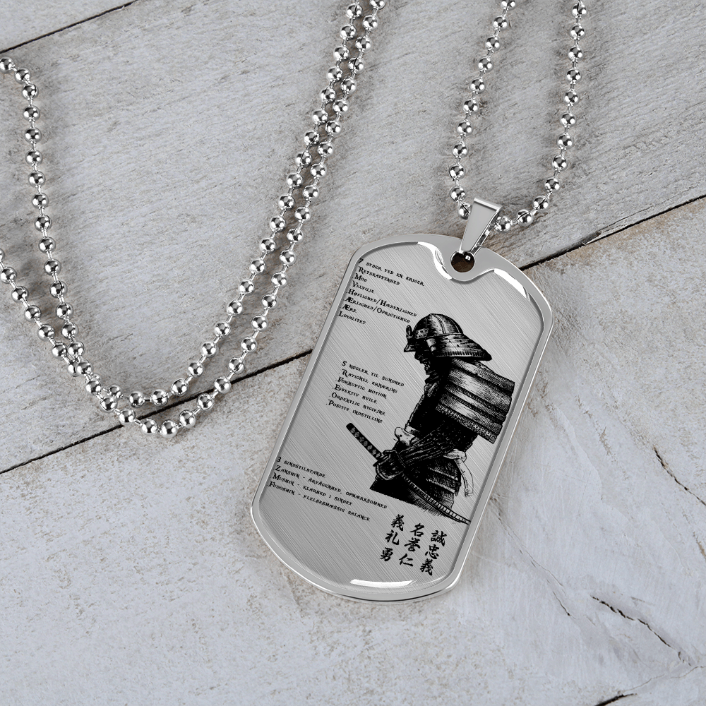 Samurai - 7 5 3 CODE - Polish - Luxury Dog Tag - Military Ball Chain