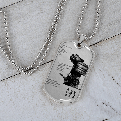 Samurai - 7 5 3 CODE - Hebrew - Luxury Dog Tag - Military Ball Chain