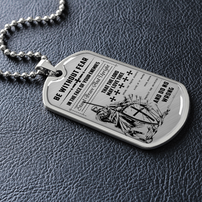 Knight Templar - Be Without Fear - English - Luxury Dog Tag - Military Ball Chain