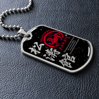 Karate - The Ultimate Aim Of Karate Does Not Lie In Victory Or Defeat - Shotokan Karate - Galaxy - Luxury Dog Tag - Military Ball Chain