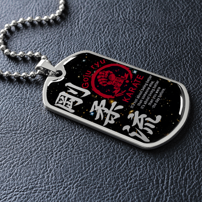 Karate - It's Not About Being Better Than Someone Else - Goju Ryu Karate - Galaxy - Luxury Dog Tag - Military Ball Chain