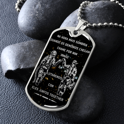Firefighter - Call On Me Brother - Portugal - Galaxy - Luxury Dog Tag - Military Ball Chain