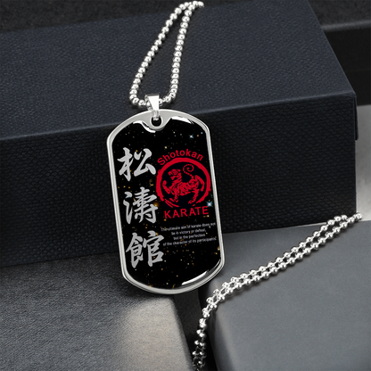 Karate - The Ultimate Aim Of Karate Does Not Lie In Victory Or Defeat - Shotokan Karate - Galaxy - Luxury Dog Tag - Military Ball Chain