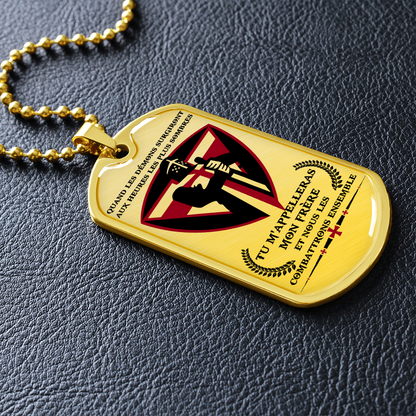Knight Templar - Call On Me Brother 2 - French - Luxury Dog Tag - Military Ball Chain