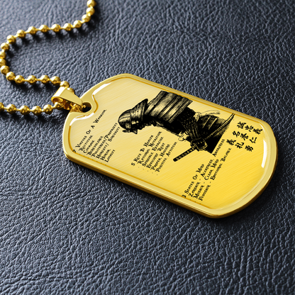 Samurai - 7 5 3 CODE - English - Luxury Dog Tag - Military Ball Chain