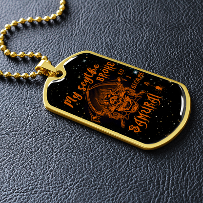 Samurai - My Scythe Broke So I Became A Samurai - Galaxy - Luxury Dog Tag - Military Ball Chain