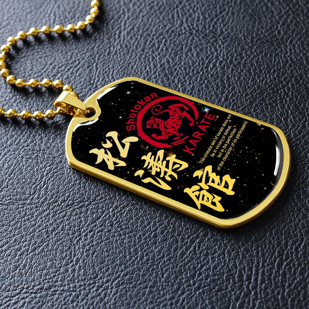 Karate - The Ultimate Aim Of Karate Does Not Lie In Victory Or Defeat - Shotokan Karate - Galaxy - Luxury Dog Tag - Military Ball Chain