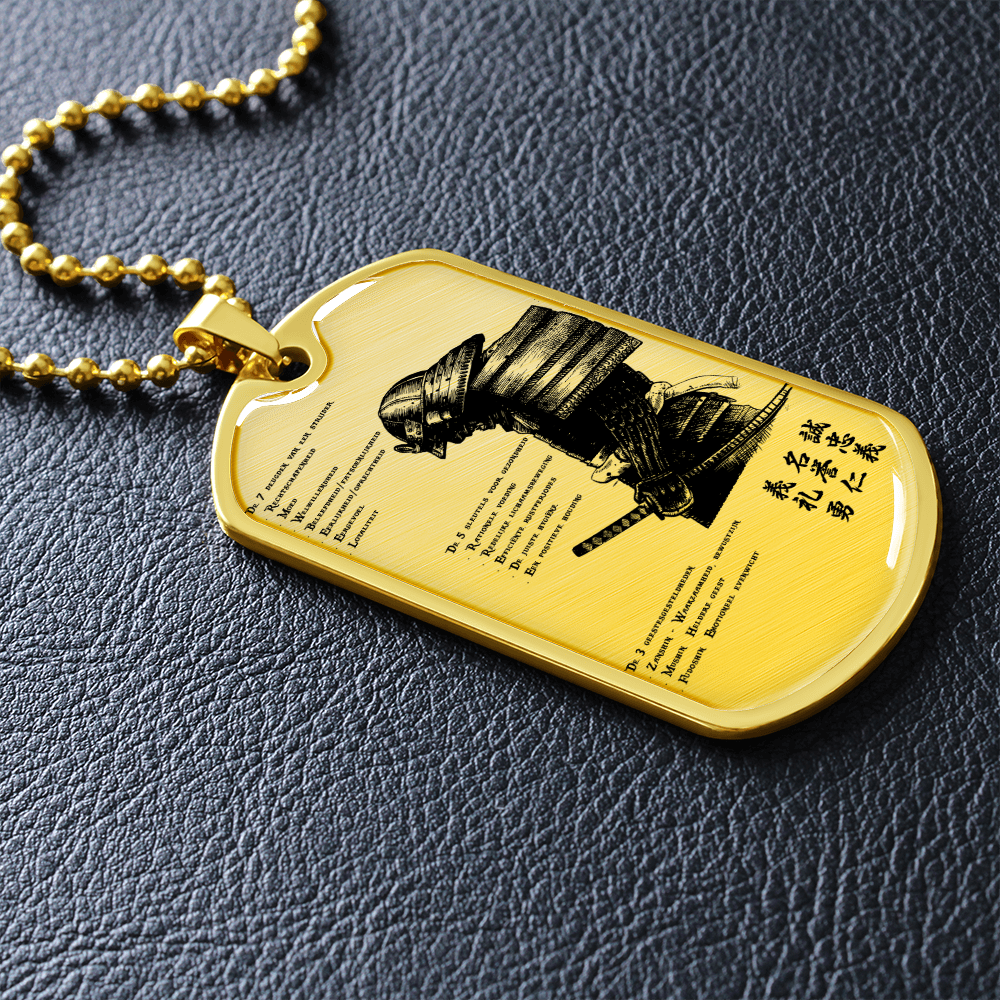 Samurai - 7 5 3 CODE - Dutch - Luxury Dog Tag - Military Ball Chain