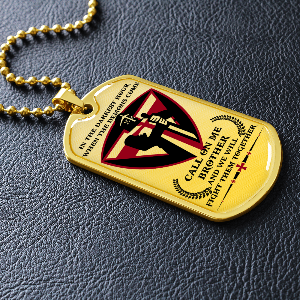 Knight Templar - Call On Me Brother 2 - English - Luxury Dog Tag - Military Ball Chain