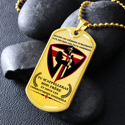 Knight Templar - Call On Me Brother 2 - French - Luxury Dog Tag - Military Ball Chain