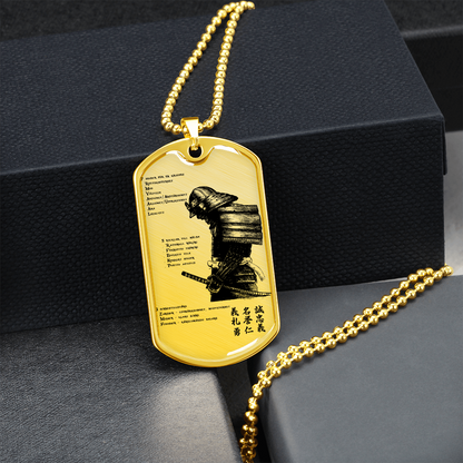 Samurai - 7 5 3 CODE - Swedish - Luxury Dog Tag - Military Ball Chain