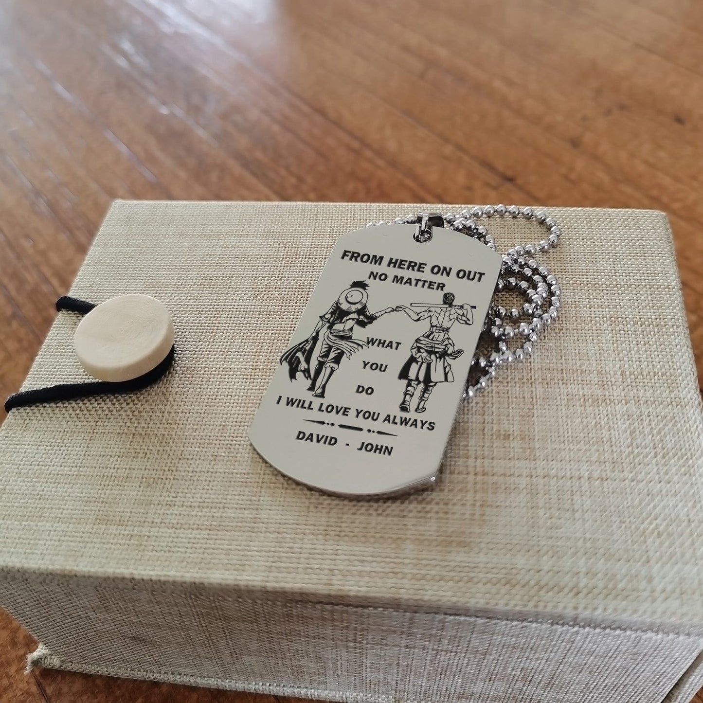 br46 from here on out no matter what you do i will love you always - dragon ball - goku vegeta- soldier - naruto - engraved dog necklace all style