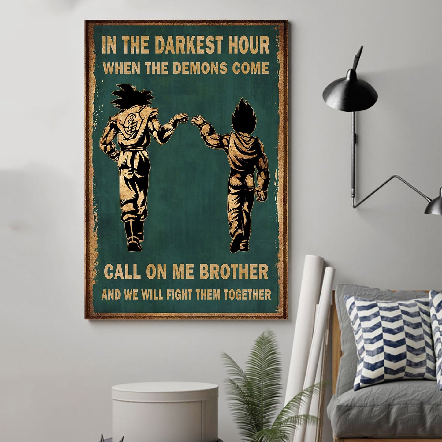 (b2) call on me brother- dragon ball - goku vegeta- soldier - naruto - canvas poster all style