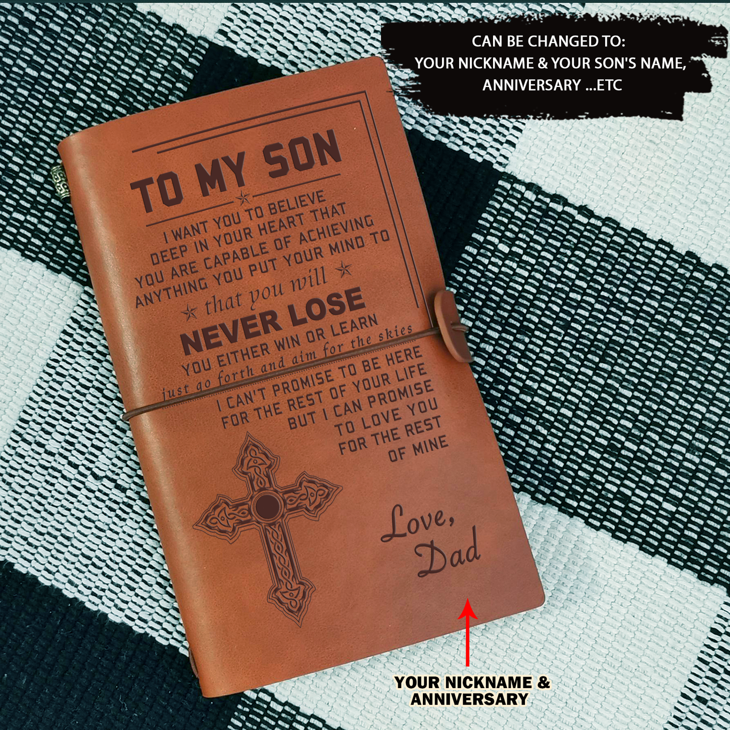 br14 - to my son -never lose- dragon ball - goku vegeta- soldier - naruto - engraved dog tag all style