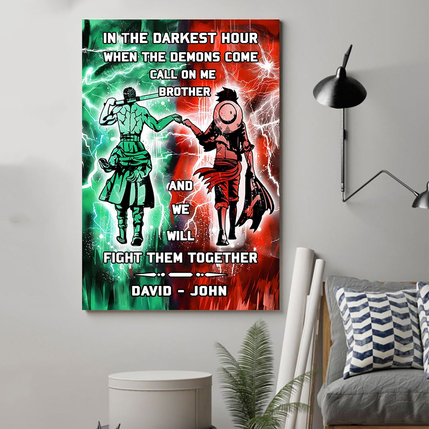 (b1) call on me brother- dragon ball - goku vegeta- soldier - naruto - canvas poster all style