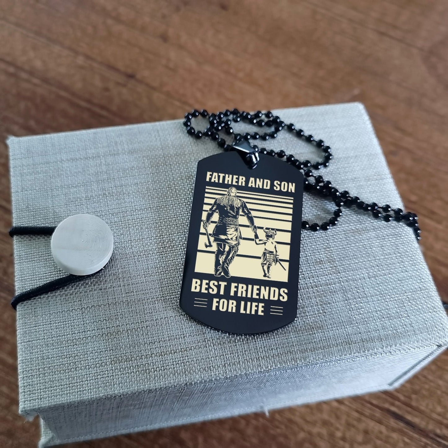 tm4 - to my son- dog tag two side- dragon ball - viking
