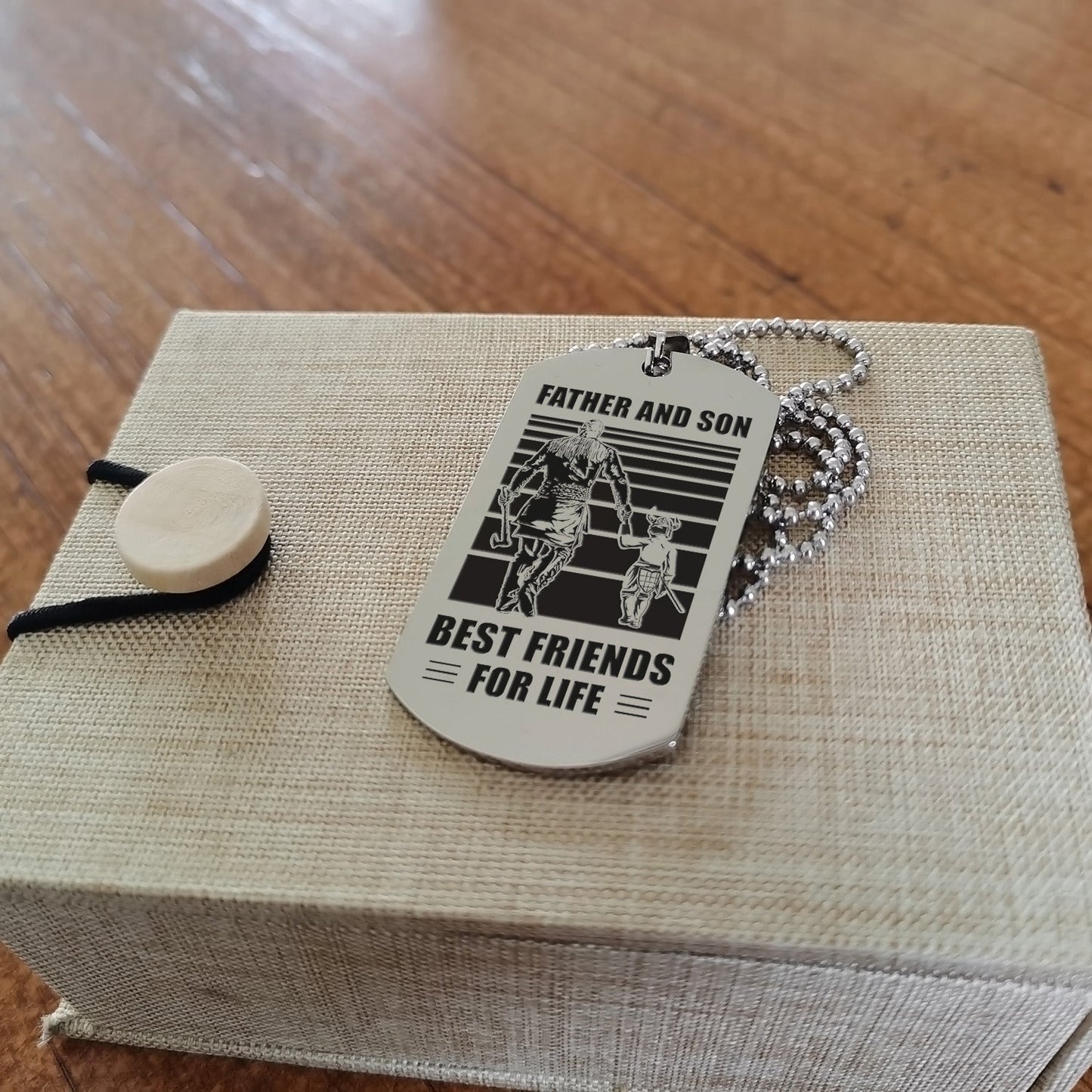 tm4 - to my son- dog tag two side- dragon ball - viking