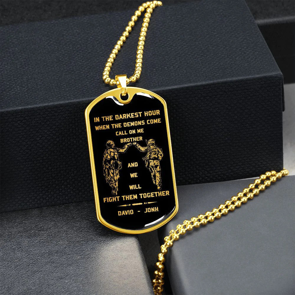 br9 call on me brother - dragon ball goku vegeta - soldier - engraved dog tag 18k gold all style