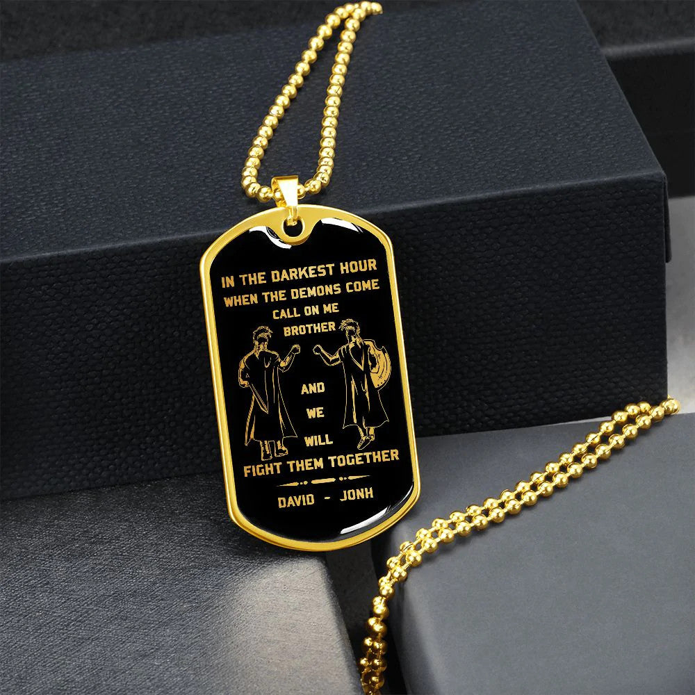 br9 call on me brother - dragon ball goku vegeta - soldier - engraved dog tag 18k gold all style