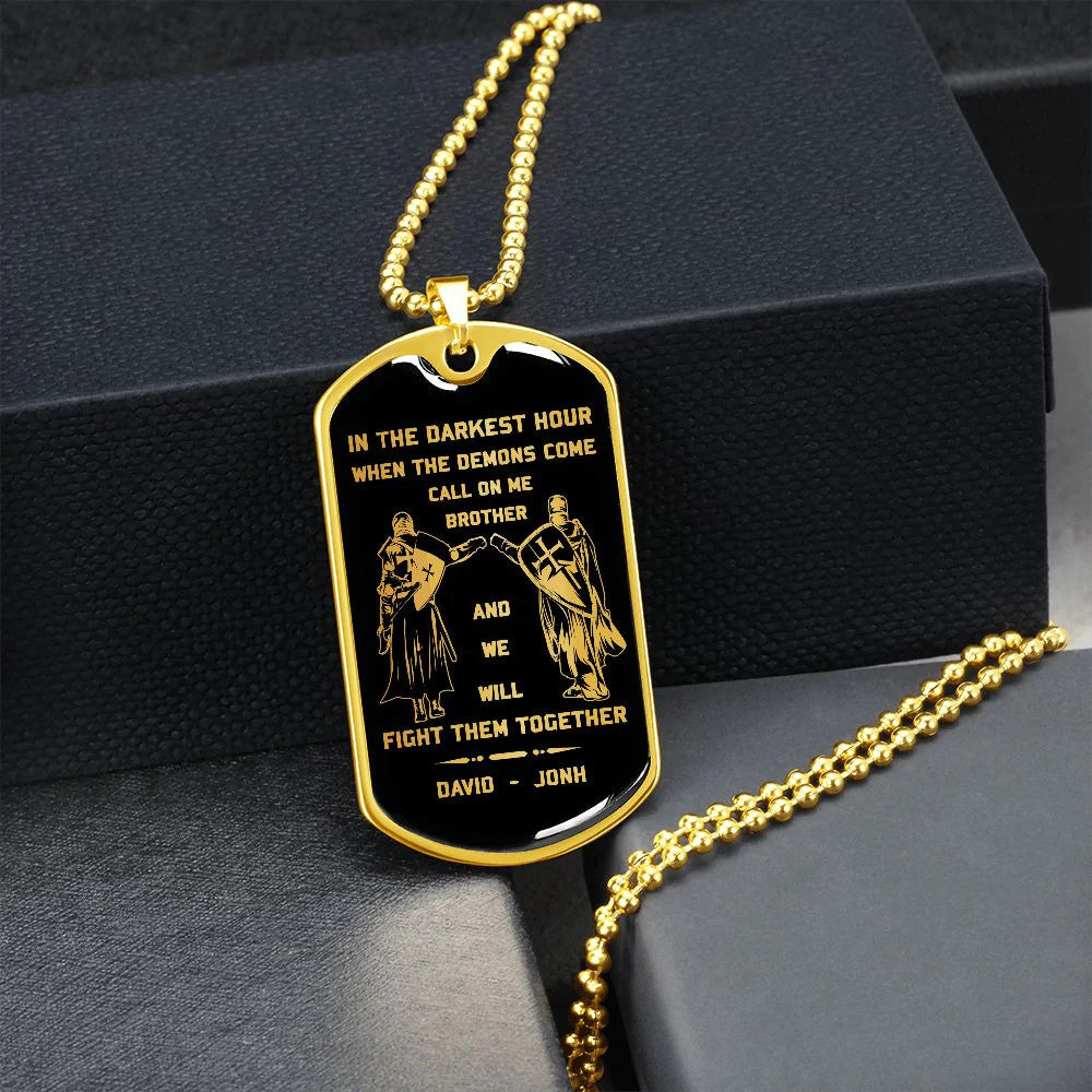 br9 call on me brother - dragon ball goku vegeta - soldier - engraved dog tag 18k gold all style