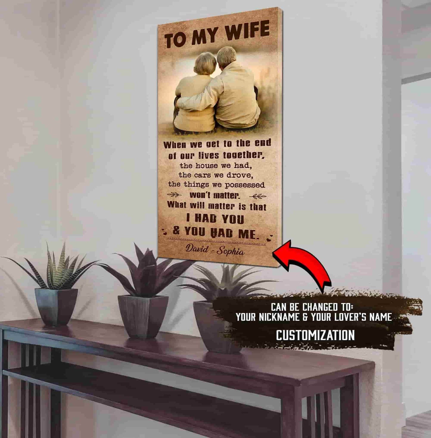 (x6) to my husband-i had you and you had me-carl & ellie-up - canvas poster